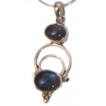 Double Labradorite Pendent in Sterling silver - Click Image to Close